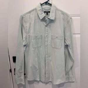 Express Men's Light Denim Casual Button Down Shirt